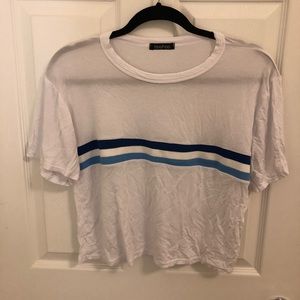 Boohoo White stripped crop top